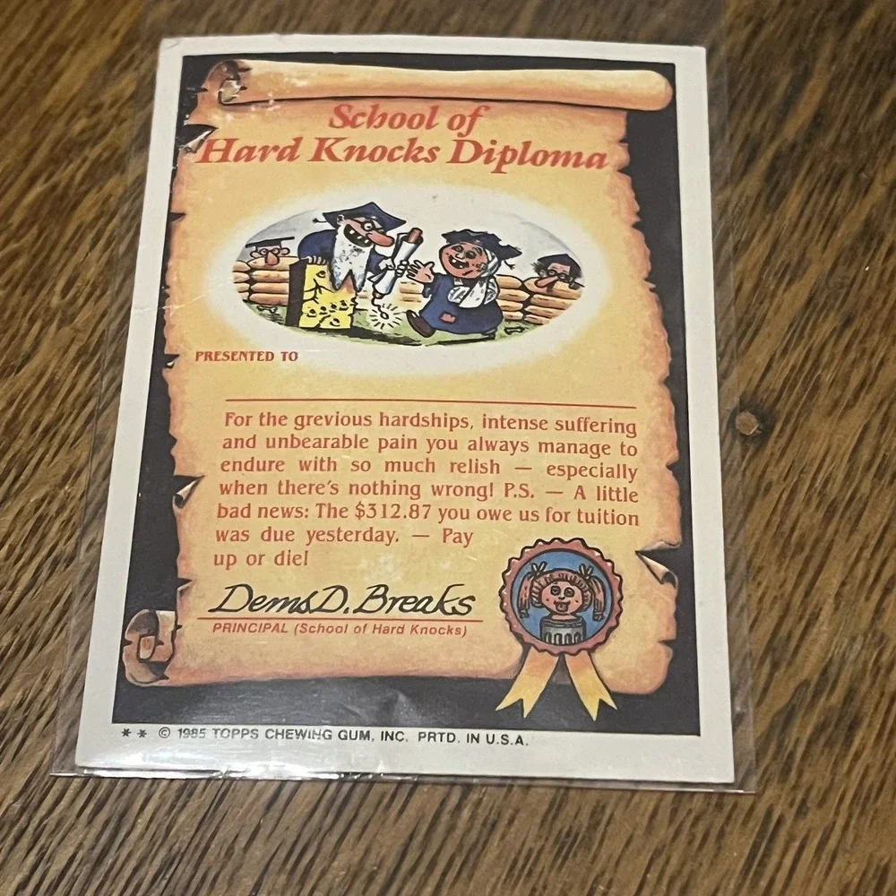 1985 Topps Garbage Pail Kids Brett Sweat 51b Original Series OS2 GPK Card